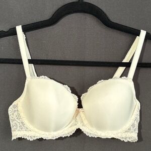 Victoria's Secret Dream Angels Lined Demi Bra Ivory Lace 34C
